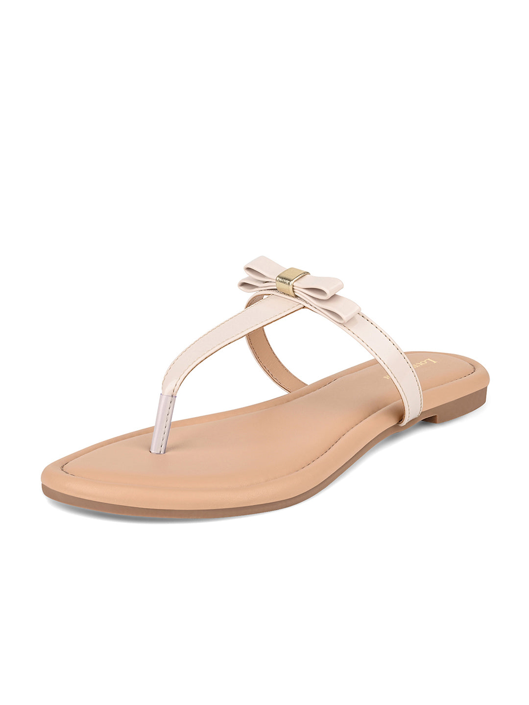 Women's Slip-On Cream T-Strap Lightweight Sandals
