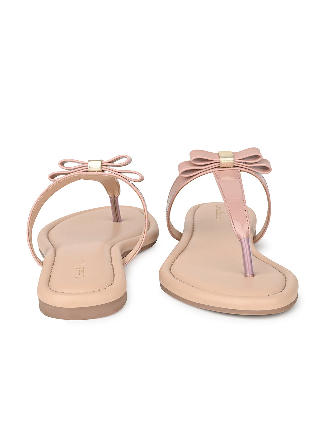 Women's Slip-On Peach Pink T-Strap Lightweight Sandals