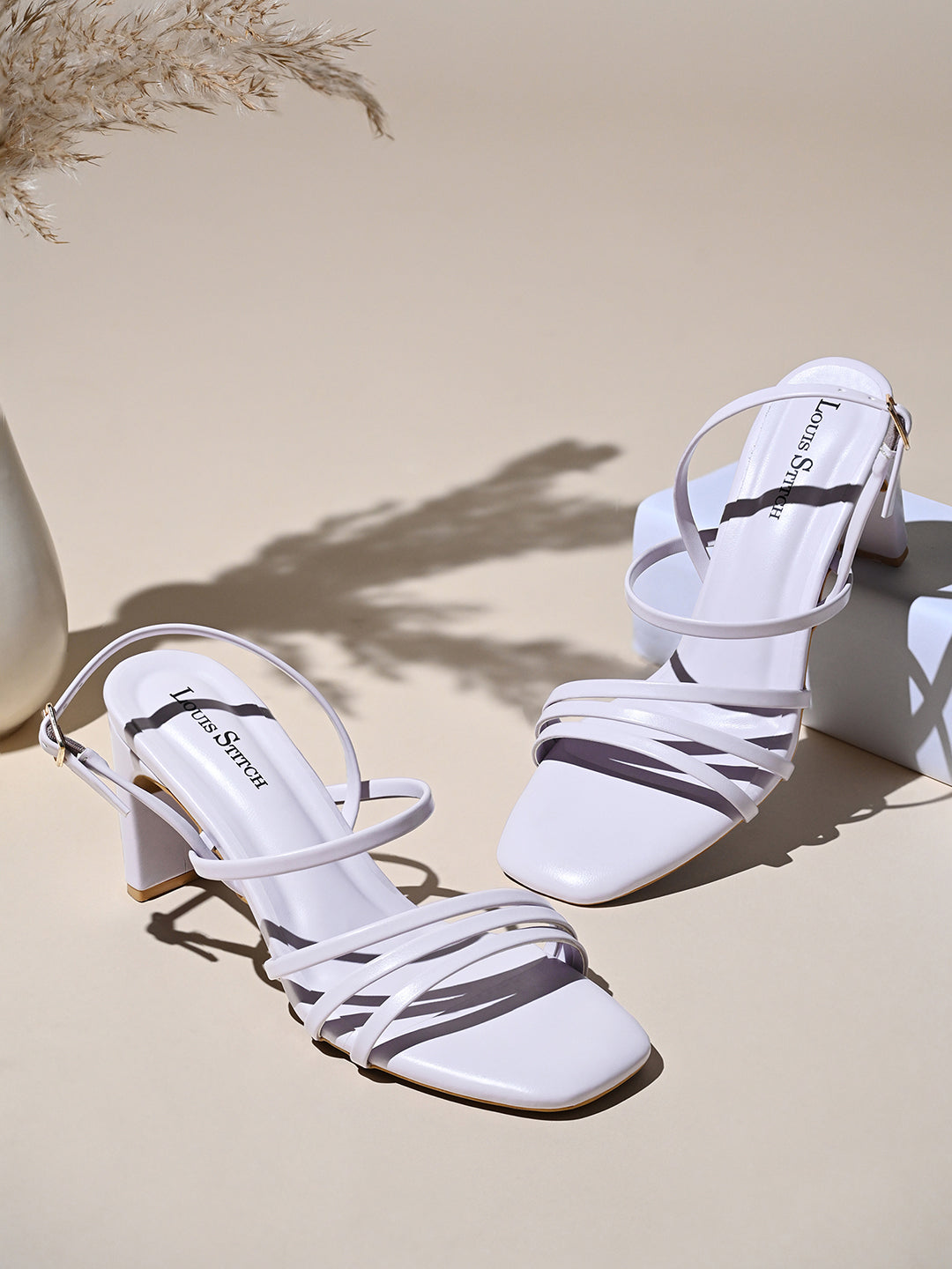 Women Lilac Block Heel Slip-On Comfortable Ladies Sandals