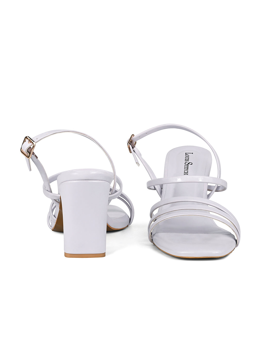 Women Lilac Block Heel Slip-On Comfortable Ladies Sandals