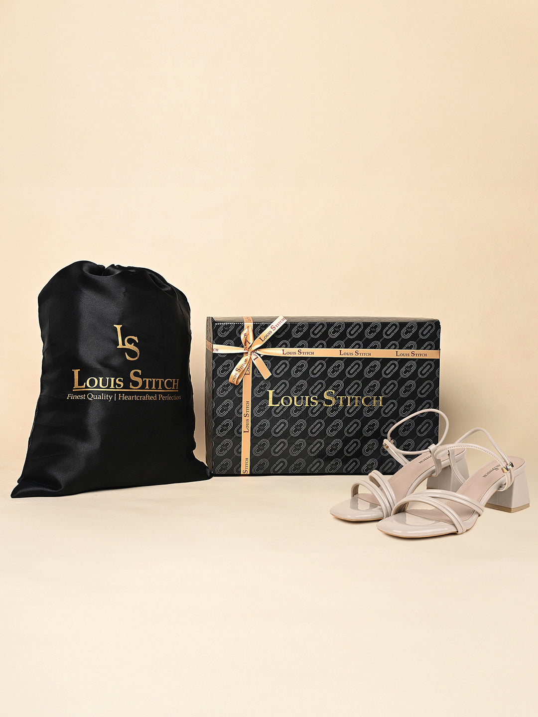 Women Beige Block Heel Slip-On Comfortable Ladies Sandals