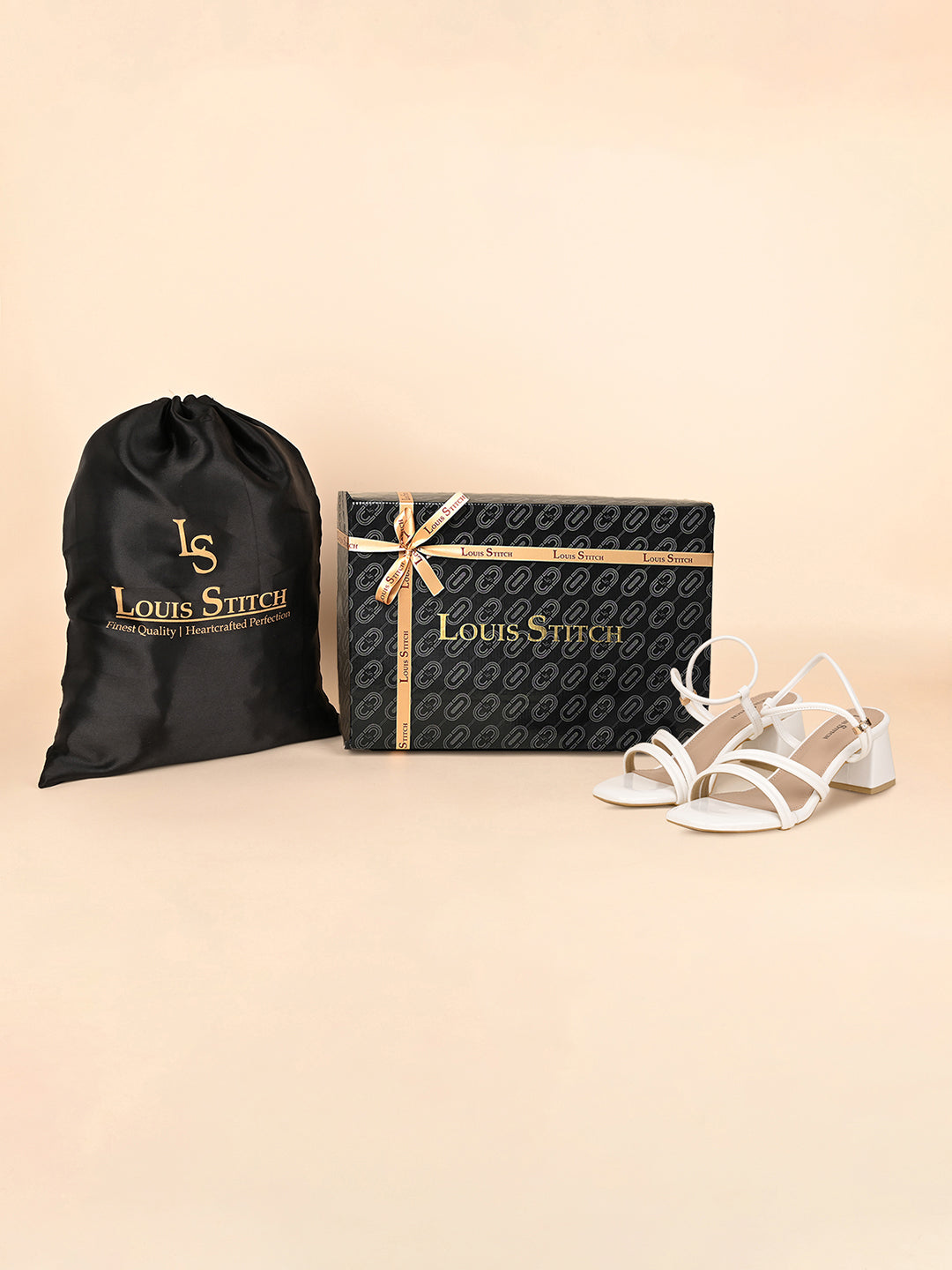 Women White Block Heel Slip-On Comfortable Ladies Sandals