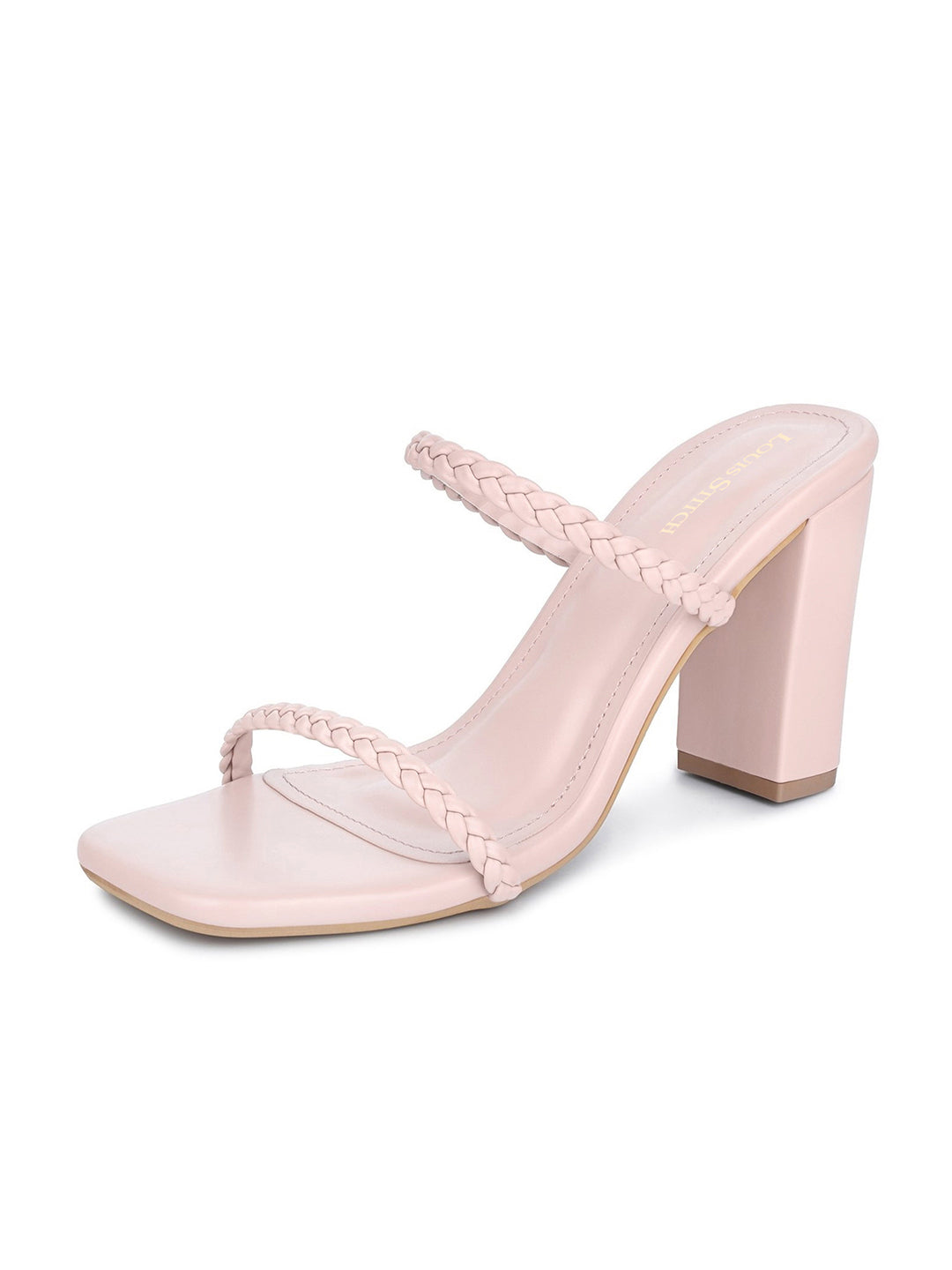 Women's Pink Open Toe Block Heel Lightweight Sandals