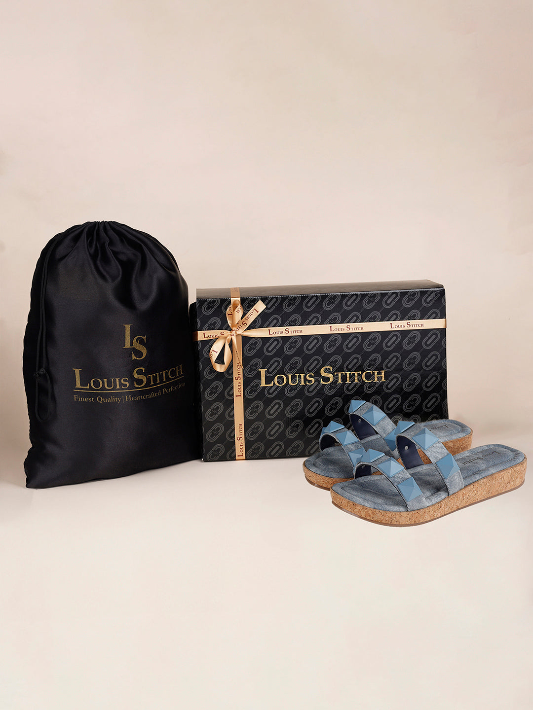 Women's Two Strap Diamond Stone Blue Lightweight Sandals