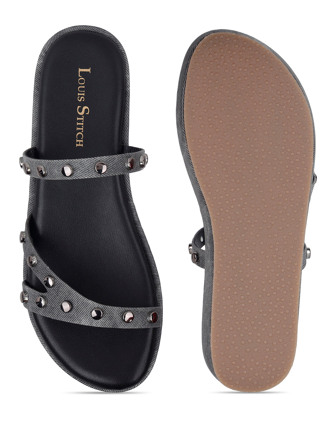 Women's Beads Straps Black Lightweight Sandals