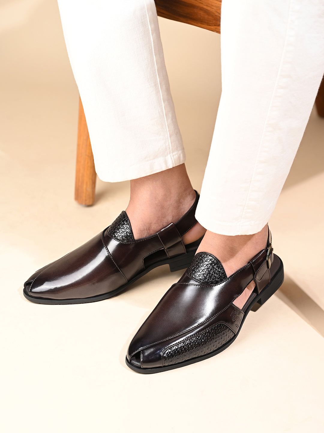 Brunette Brown Comfortable Ethnic Roman Sandals