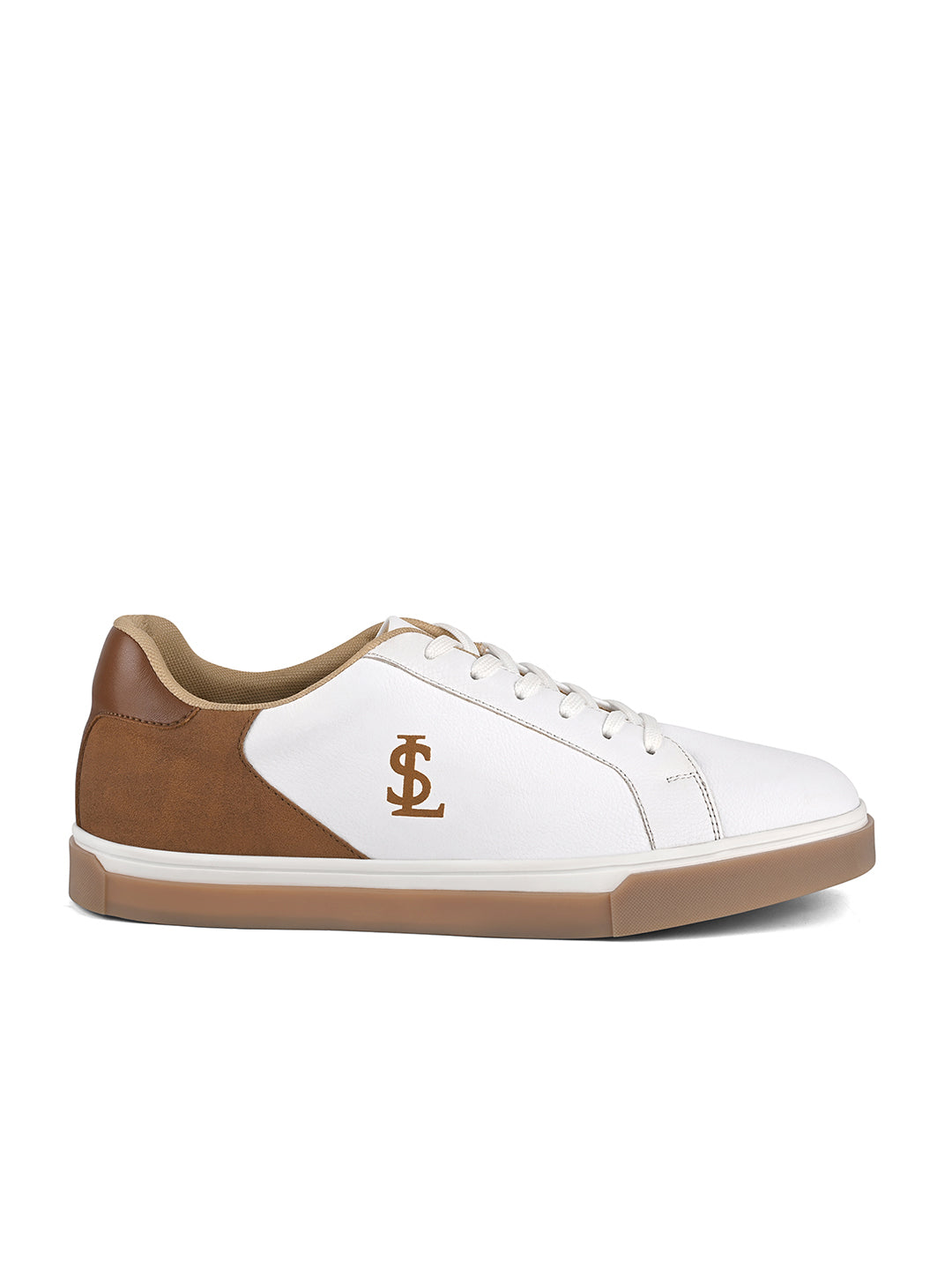 Canadian White and Tan Comfortable Lace-Up Sneaker