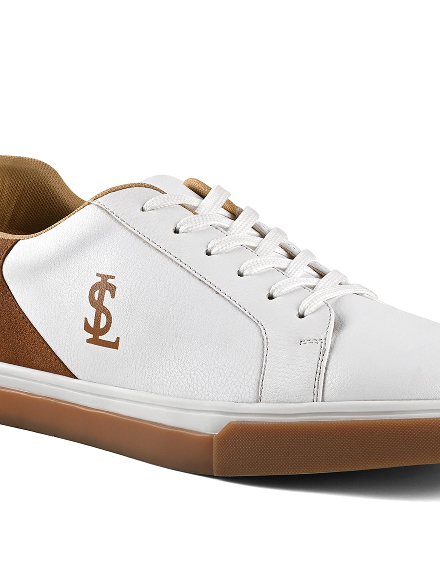 Canadian White and Tan Comfortable Lace-Up Sneaker