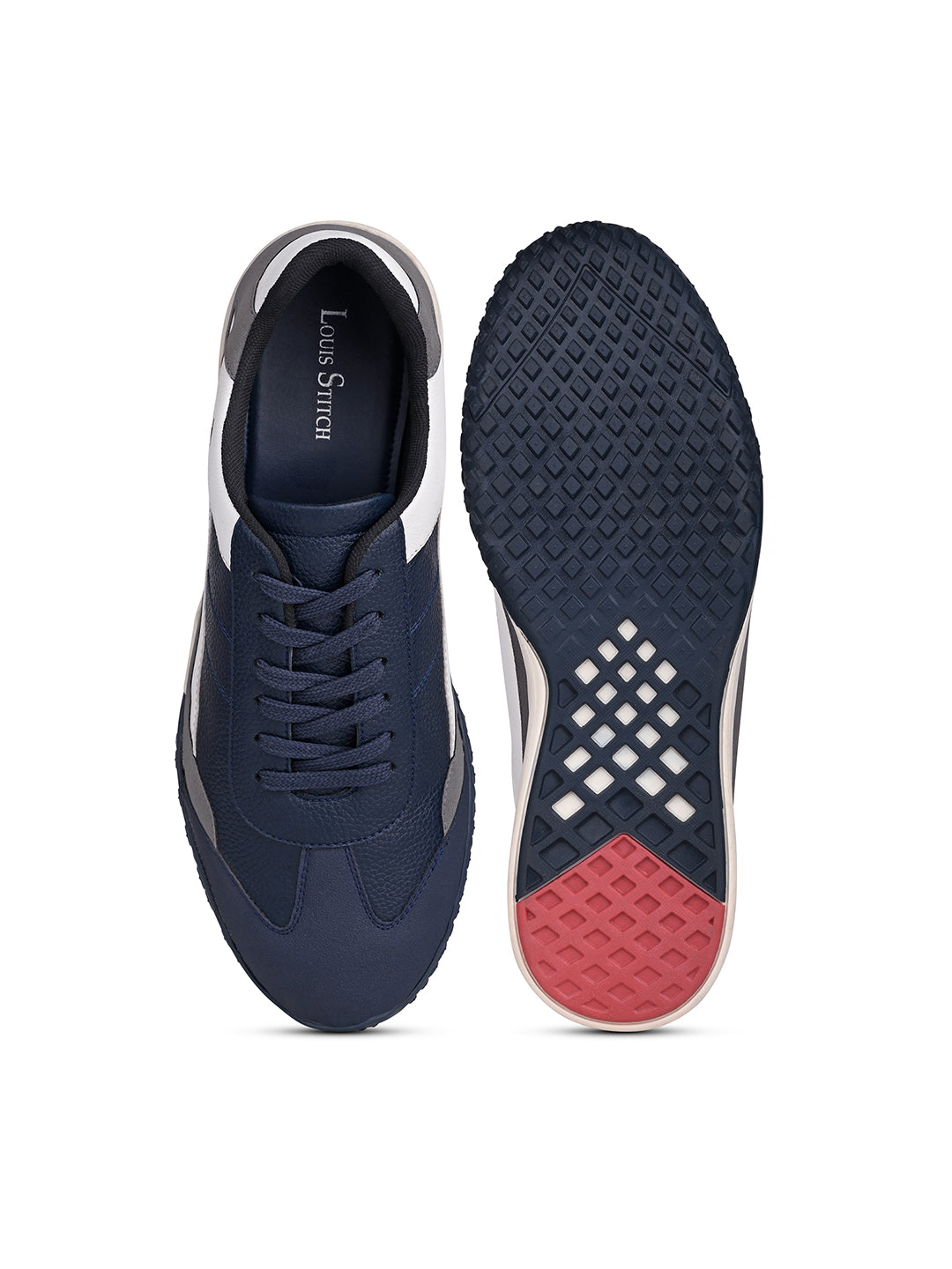 Blue and Grey Comfortable Lace-Up Sneaker