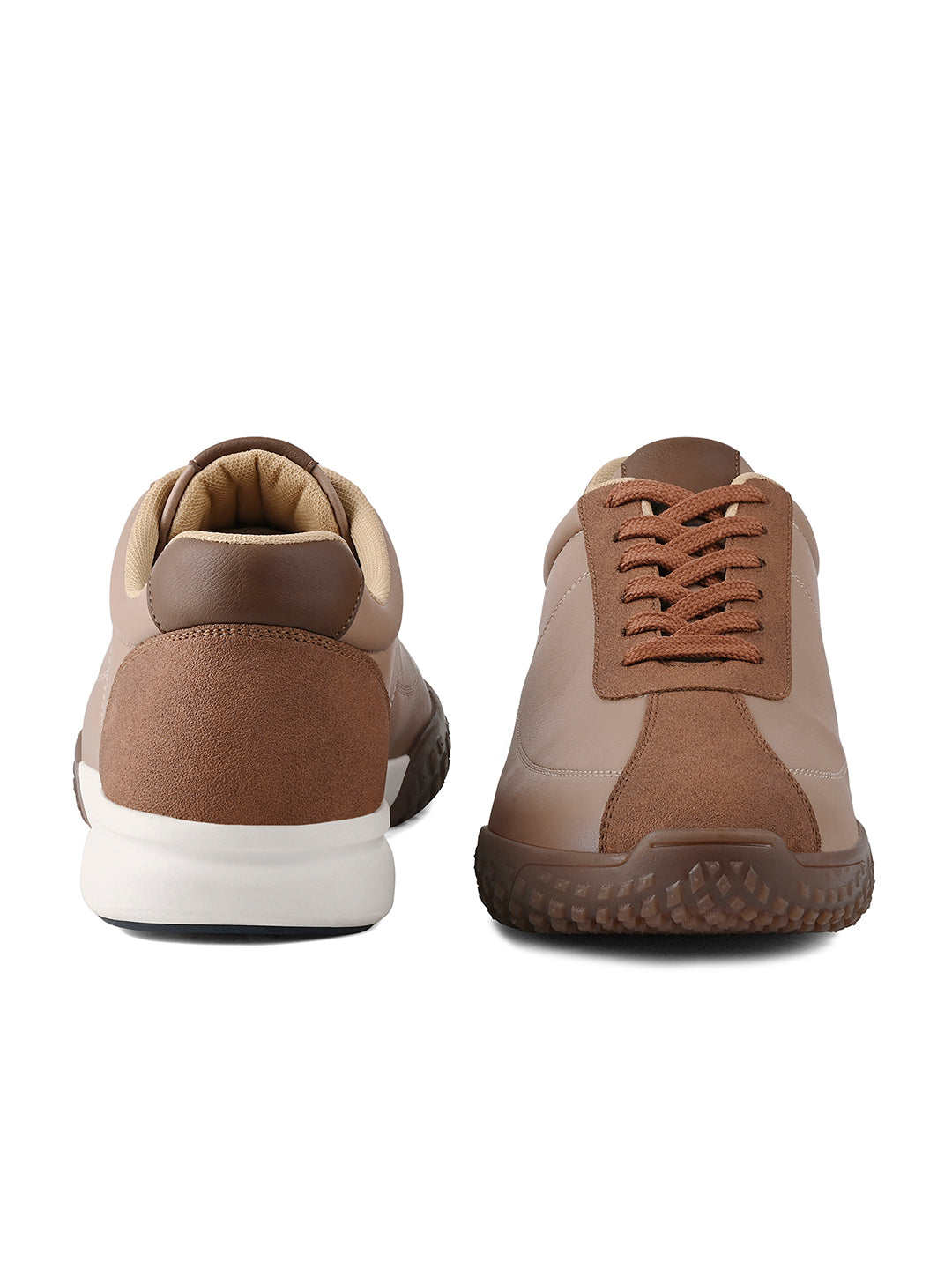 Russet Tan and Beige Comfortable Lace-Up Sneaker
