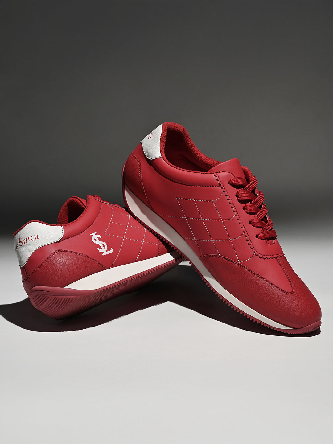 Ferrari Red Comfortable Lace-Up Sneaker
