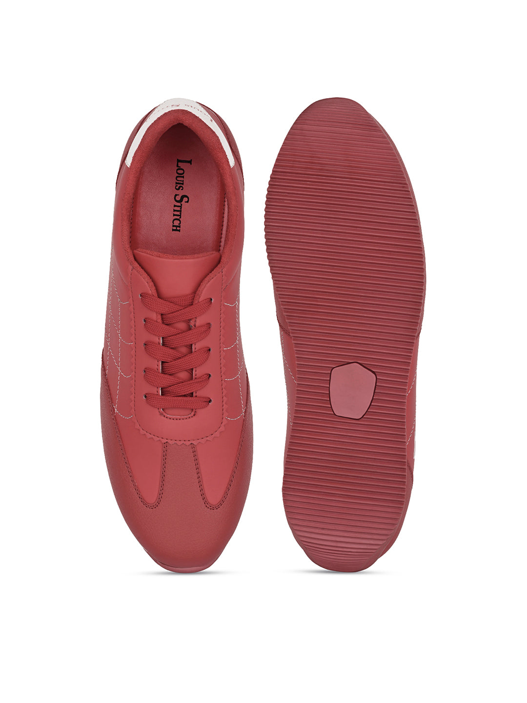 Ferrari Red Comfortable Lace-Up Sneaker