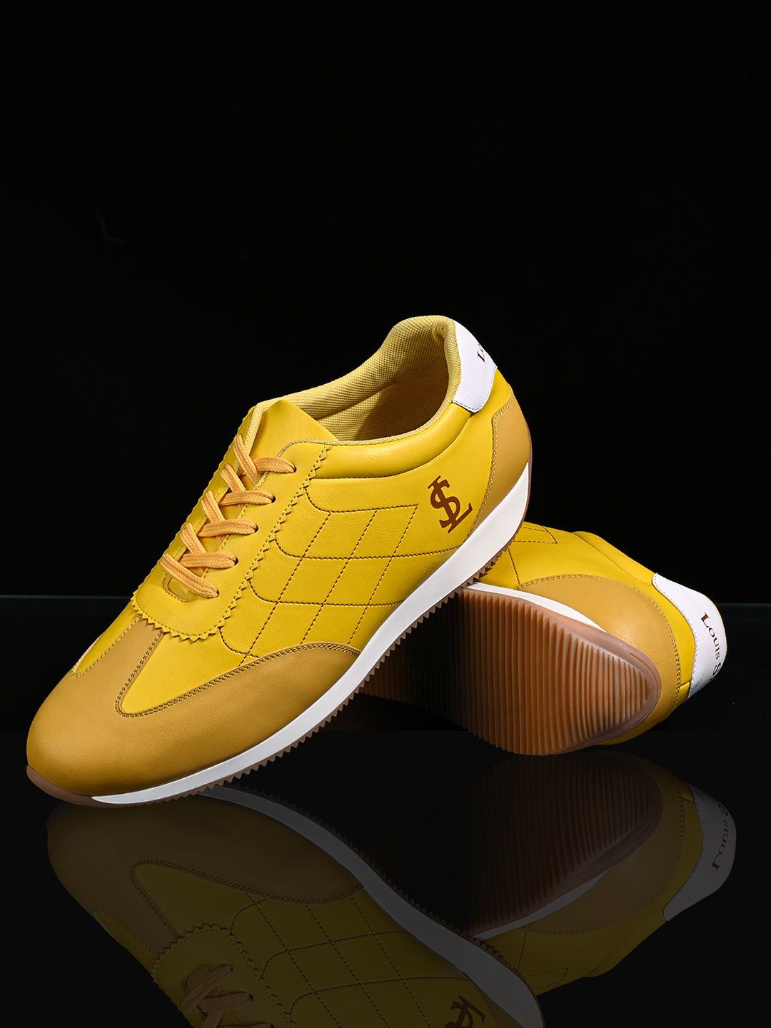 Imperial Yellow Casual Lightweight Low-Top Lace-Up Sneaker