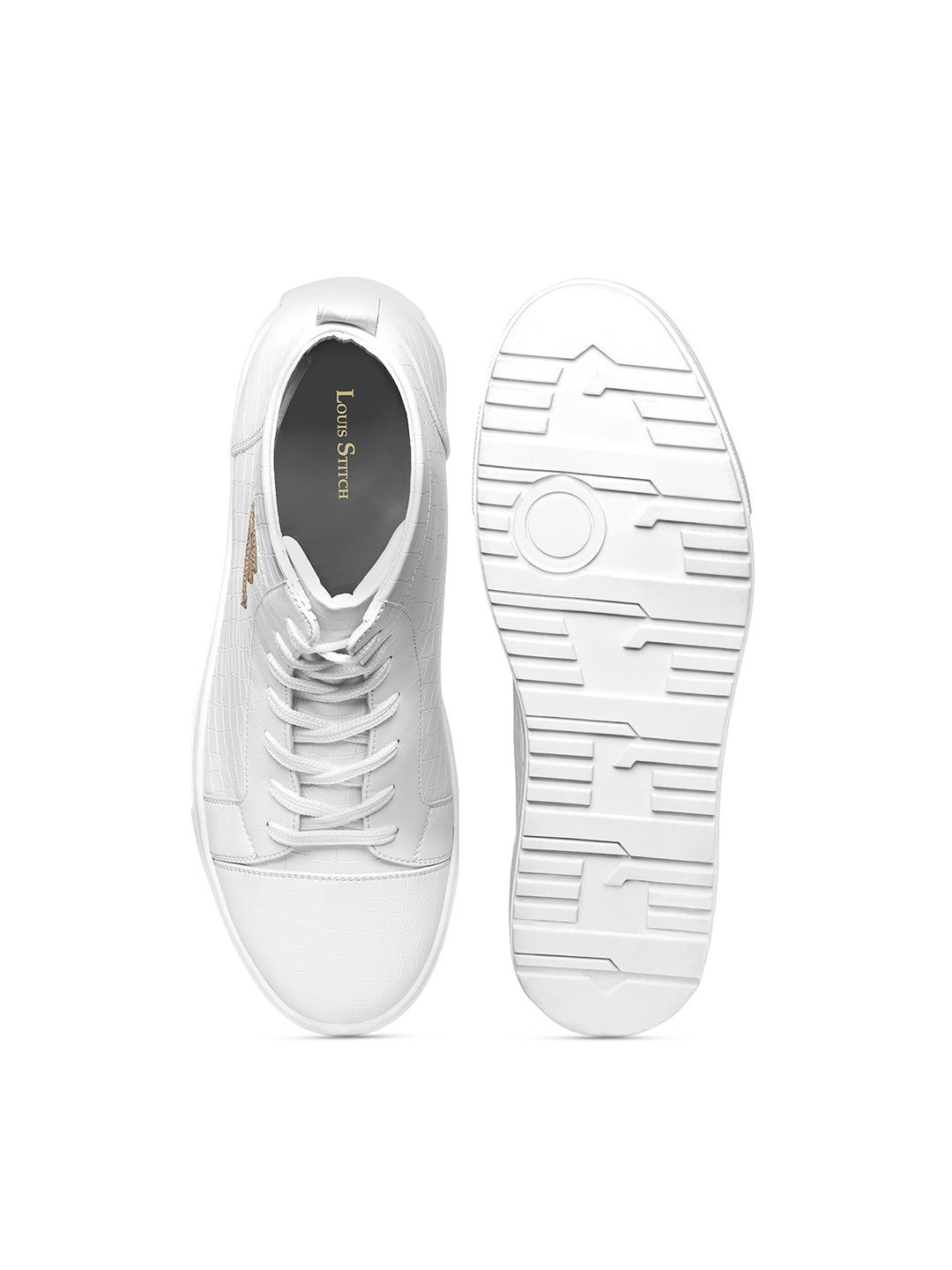 Imperial White Casual Lightweight Lace-Up Mid-Top Sneaker