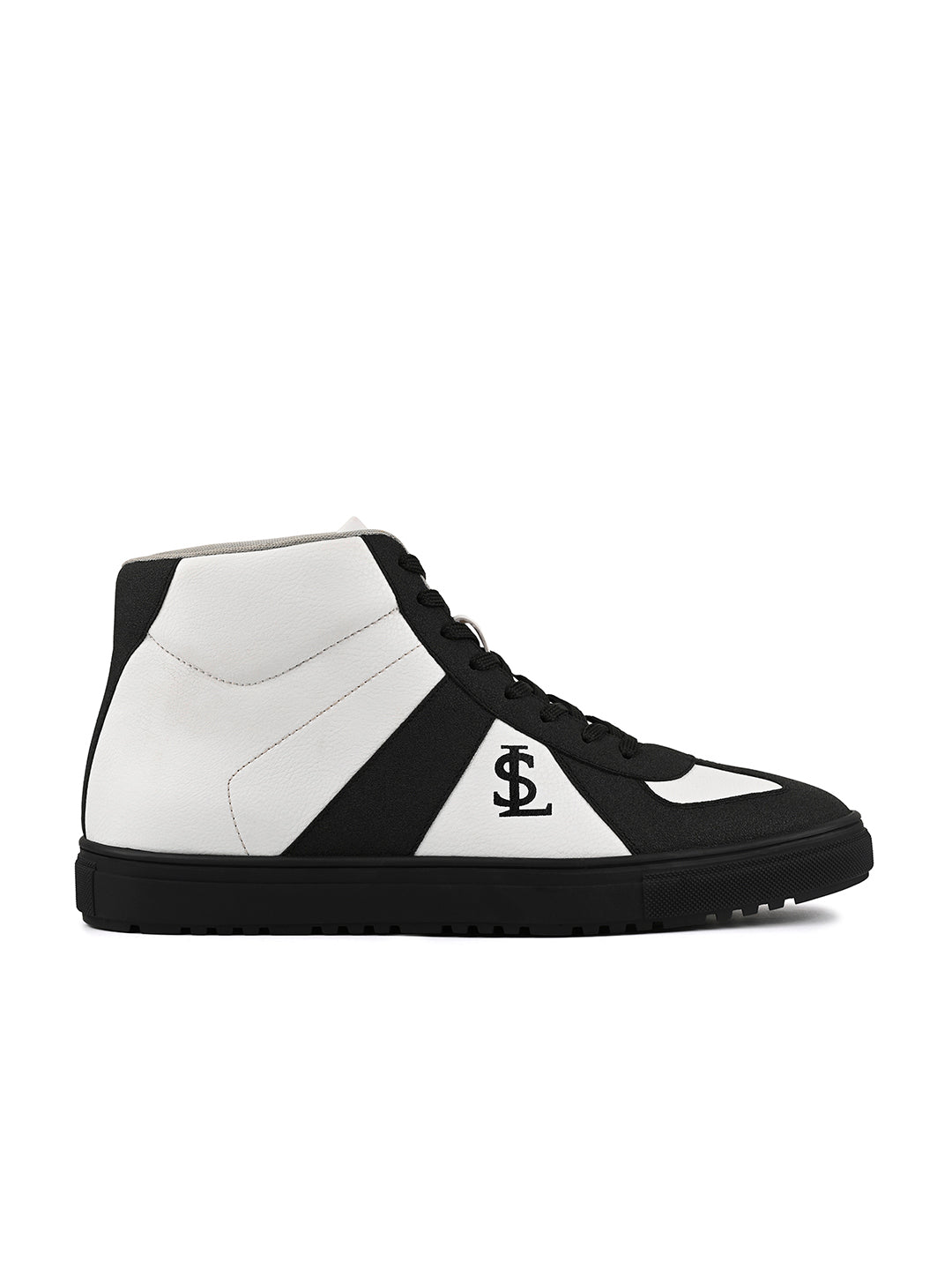 Black and White Comfortable Lace-Up Sneaker