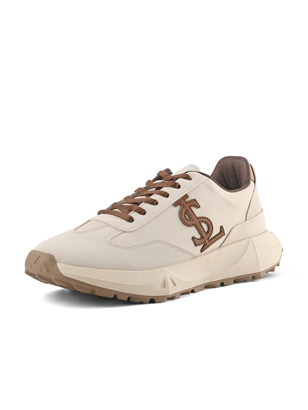 Beige Casual Lightweight Lace-Up Sneakers