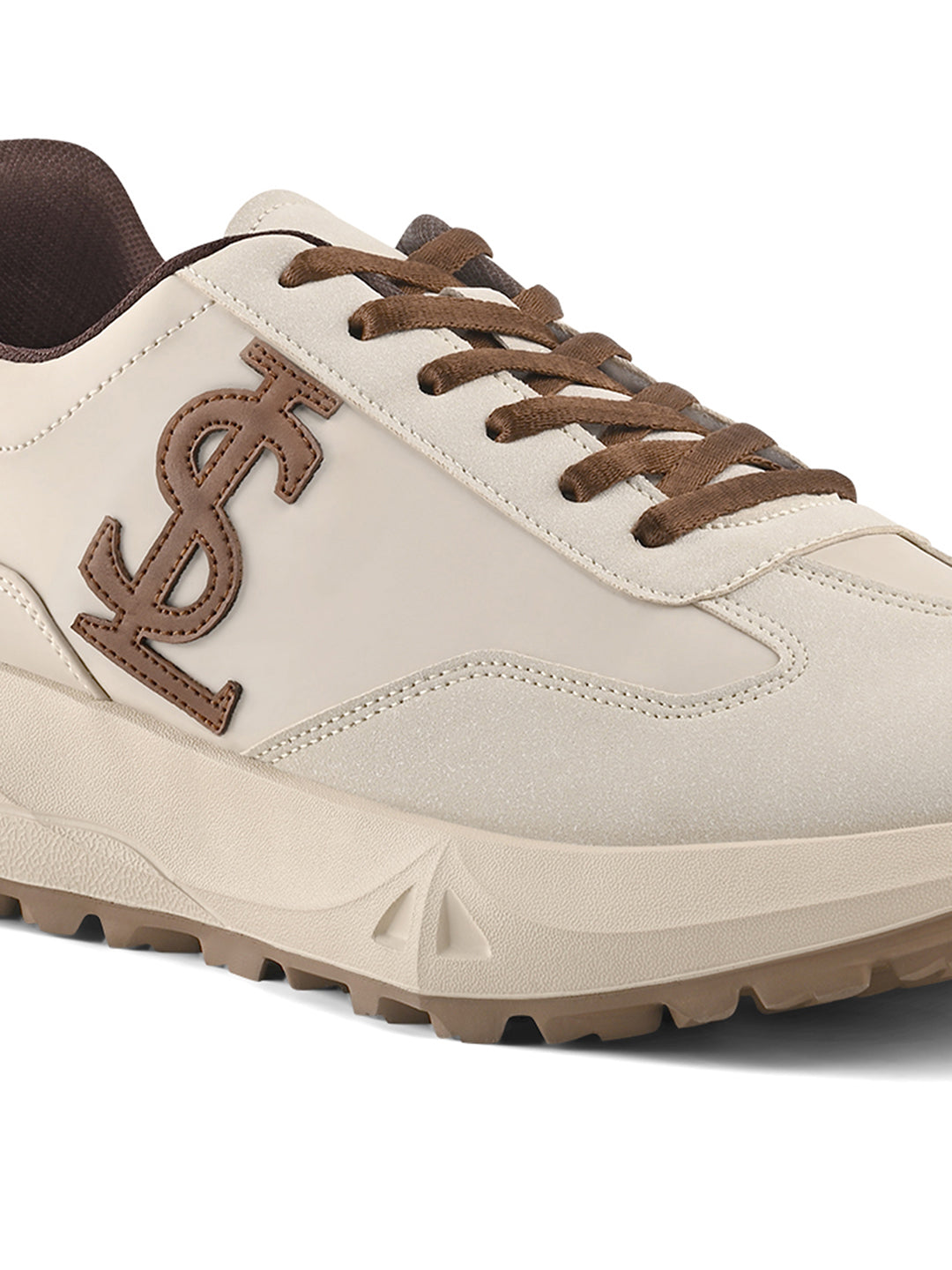 Beige Casual Lightweight Lace-Up Sneakers