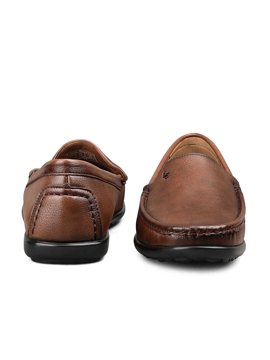 Tan Genuine Leather Formal Slip-On Loafers