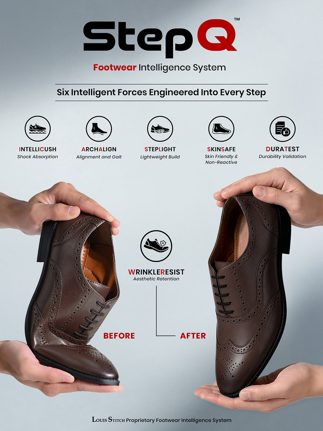 Brunette Brown Wingtip Brogue Style Comfortable Formal Lace Up Shoes
