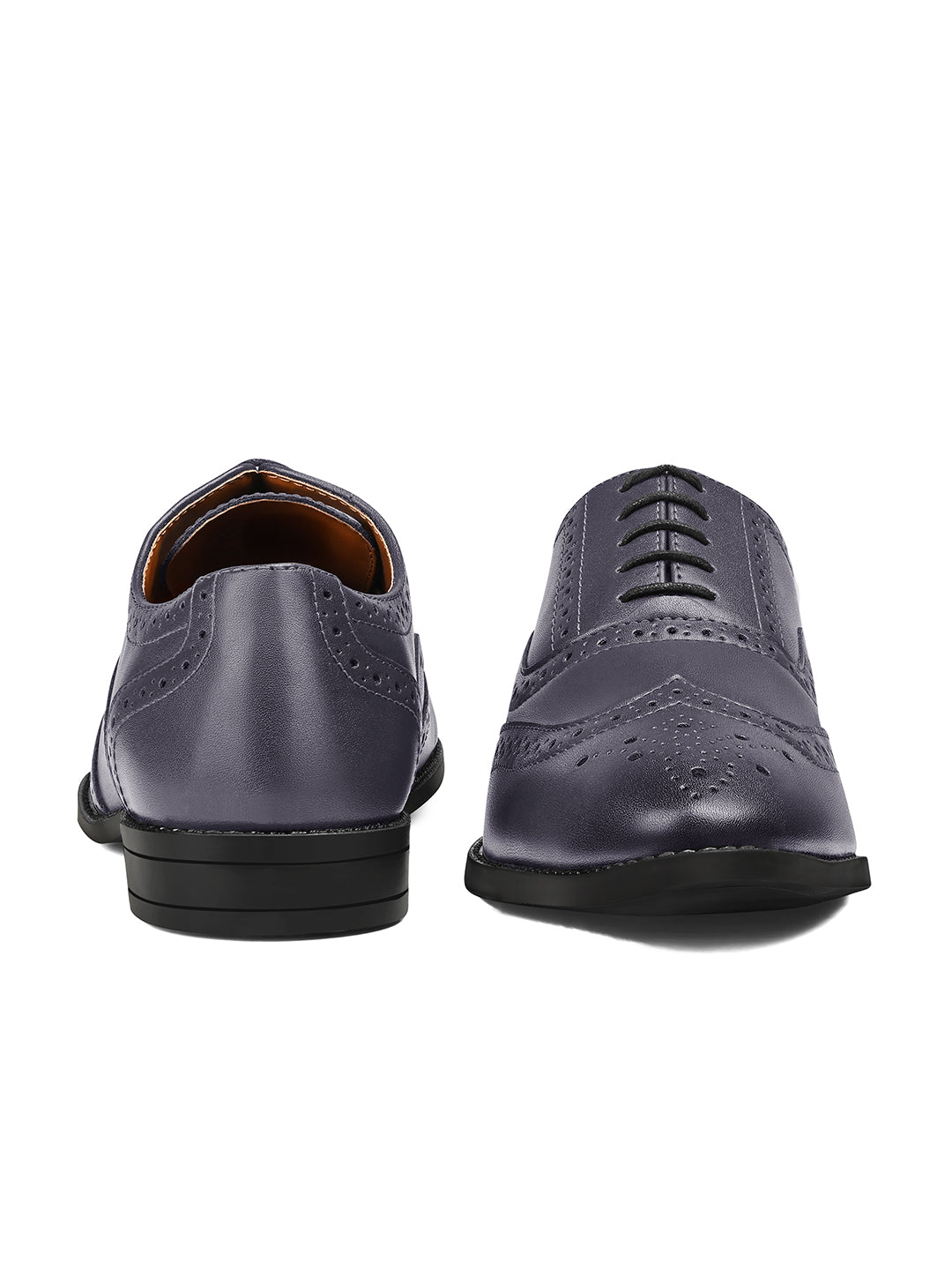 Federal Blue Handcrafted Wingtip Brogue Style Comfortable Formal Lace Up Shoes