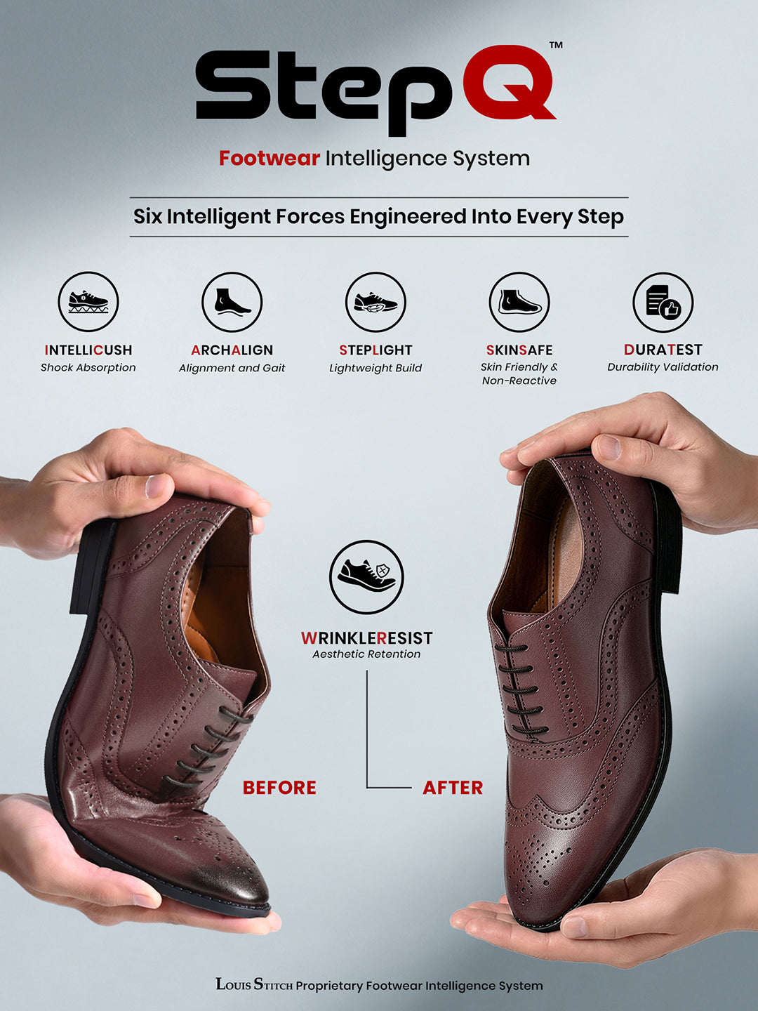 Rosewood Wingtip Brogue Style Comfortable Formal Lace Up Shoes