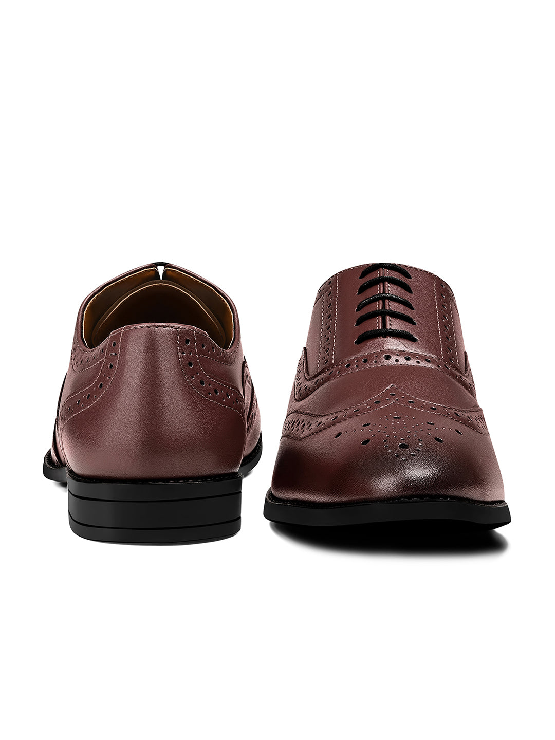 Rosewood Wingtip Brogue Style Comfortable Formal Lace Up Shoes