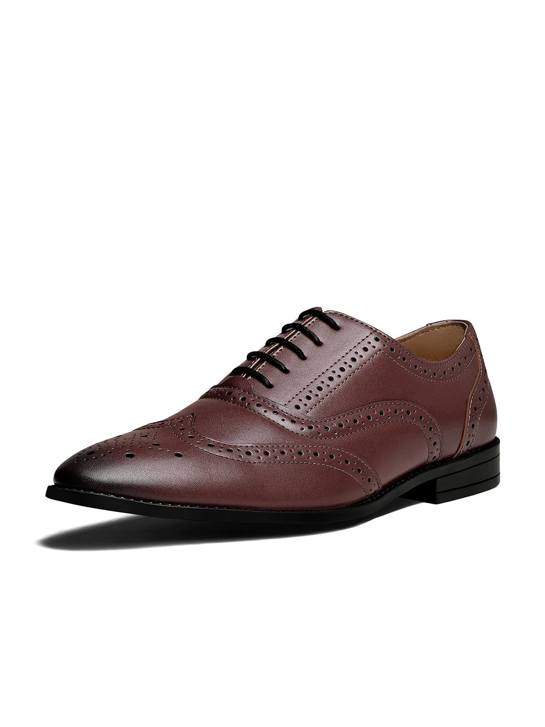 Rosewood Wingtip Brogue Style Comfortable Formal Lace Up Shoes