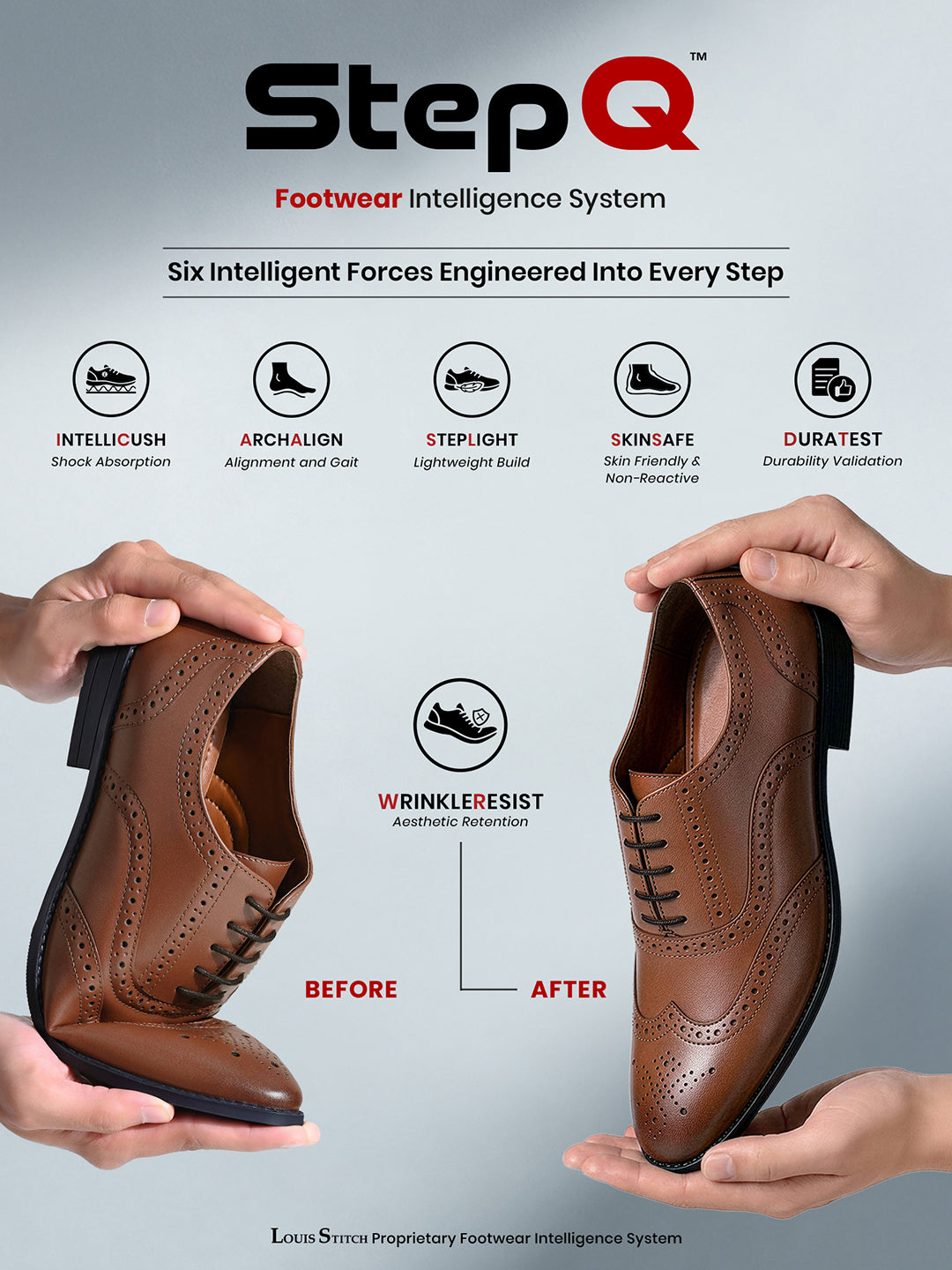 Tan Wingtip Brogue Style Comfortable Formal Lace Up Shoes