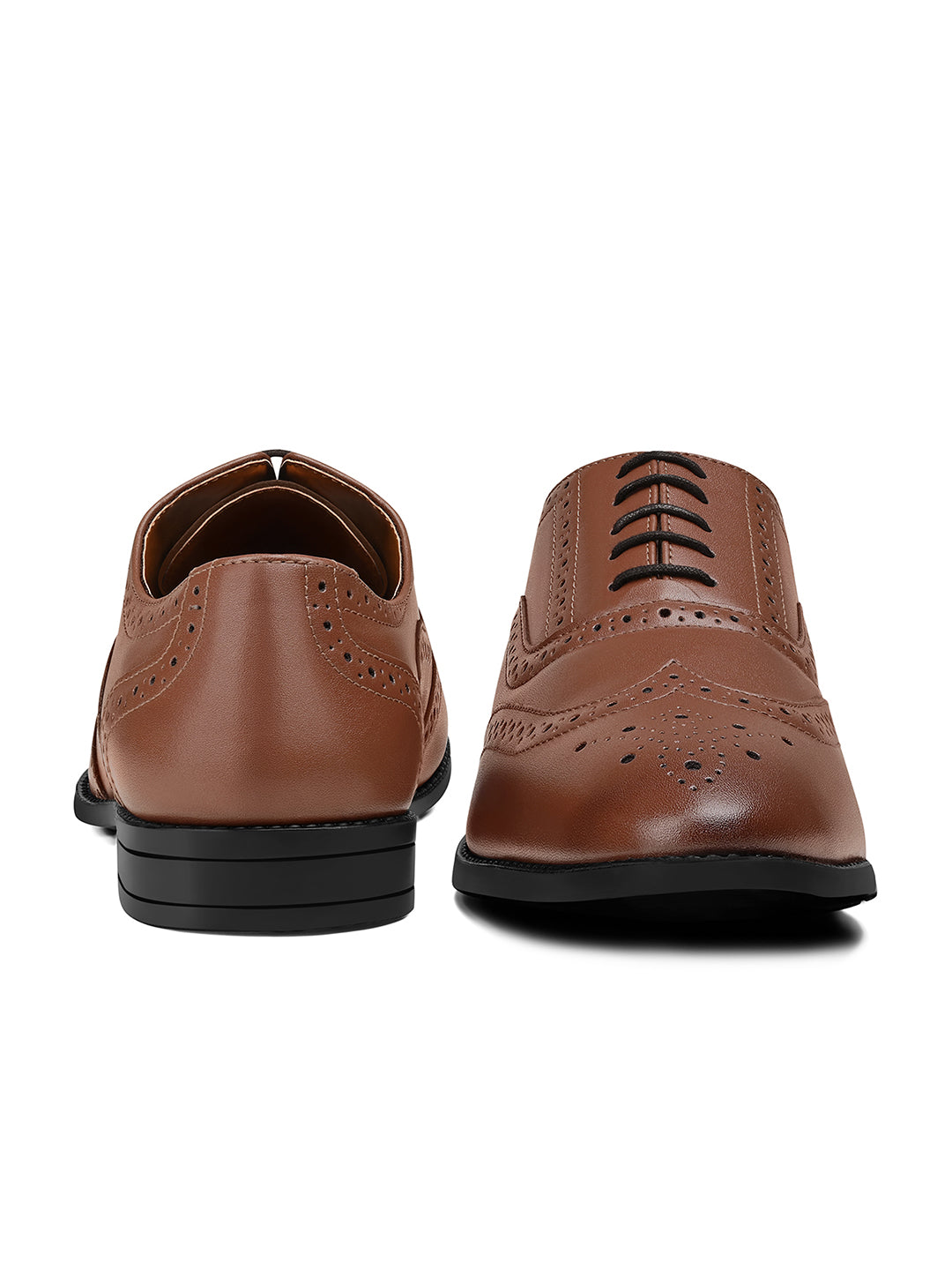 Tan Wingtip Brogue Style Comfortable Formal Lace Up Shoes