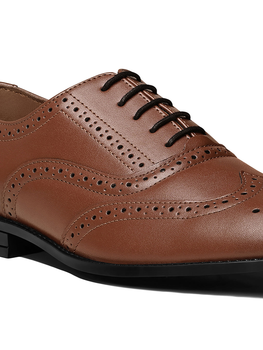 Tan Wingtip Brogue Style Comfortable Formal Lace Up Shoes