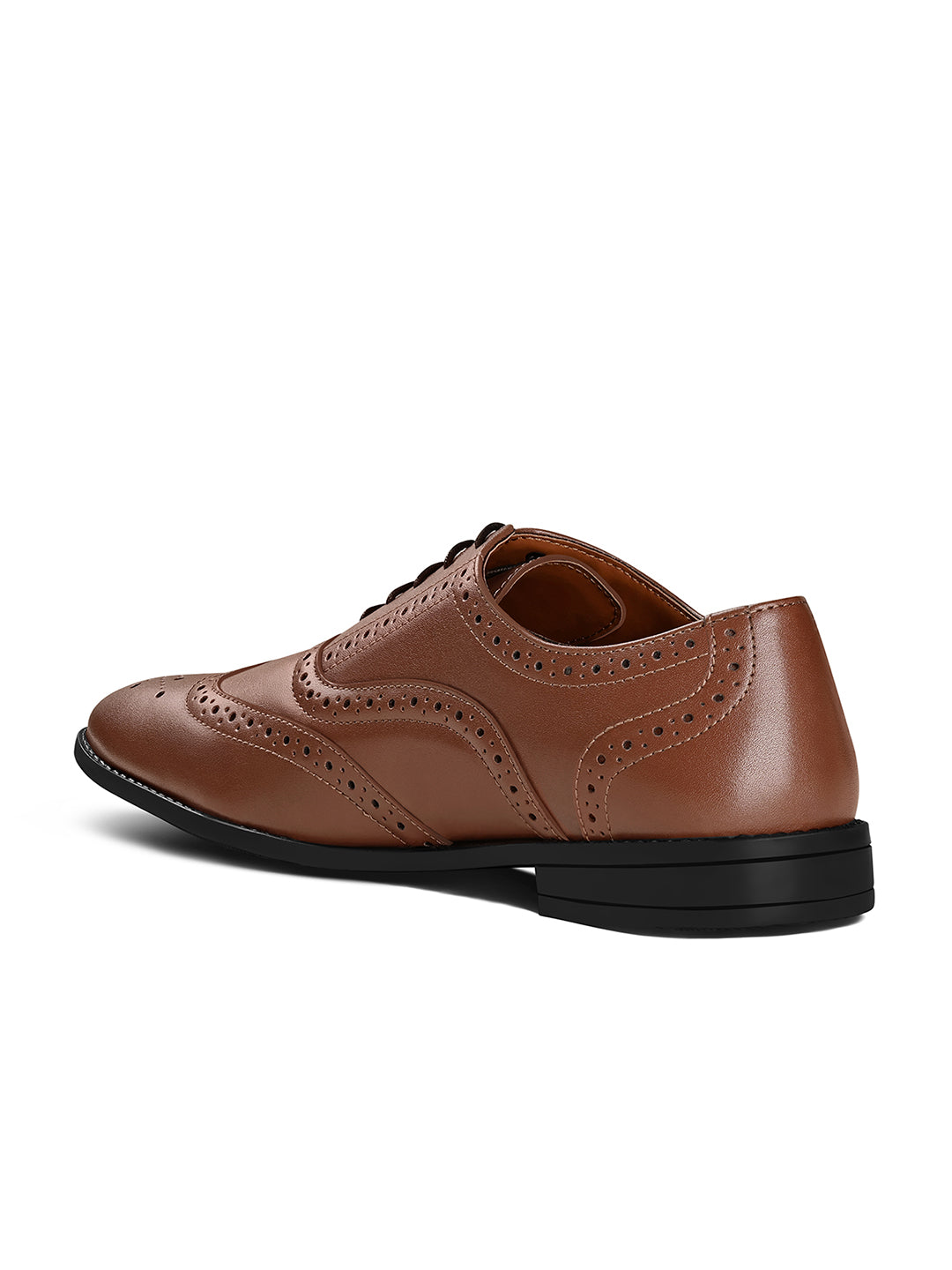 Tan Wingtip Brogue Style Comfortable Formal Lace Up Shoes