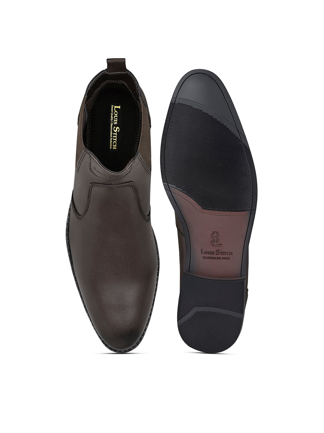 Brunette Brown Dual Tone Handcrafted Chelsea Boots