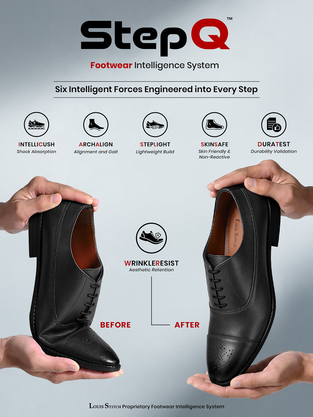 Obsidian Black Captoe Style Comfortable Laceups Shoes