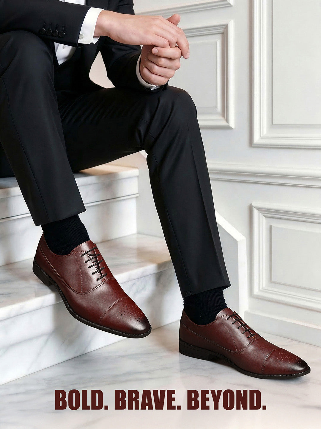 Rosewood Handcrafted Captoe Style Comfortable Laceups Shoes