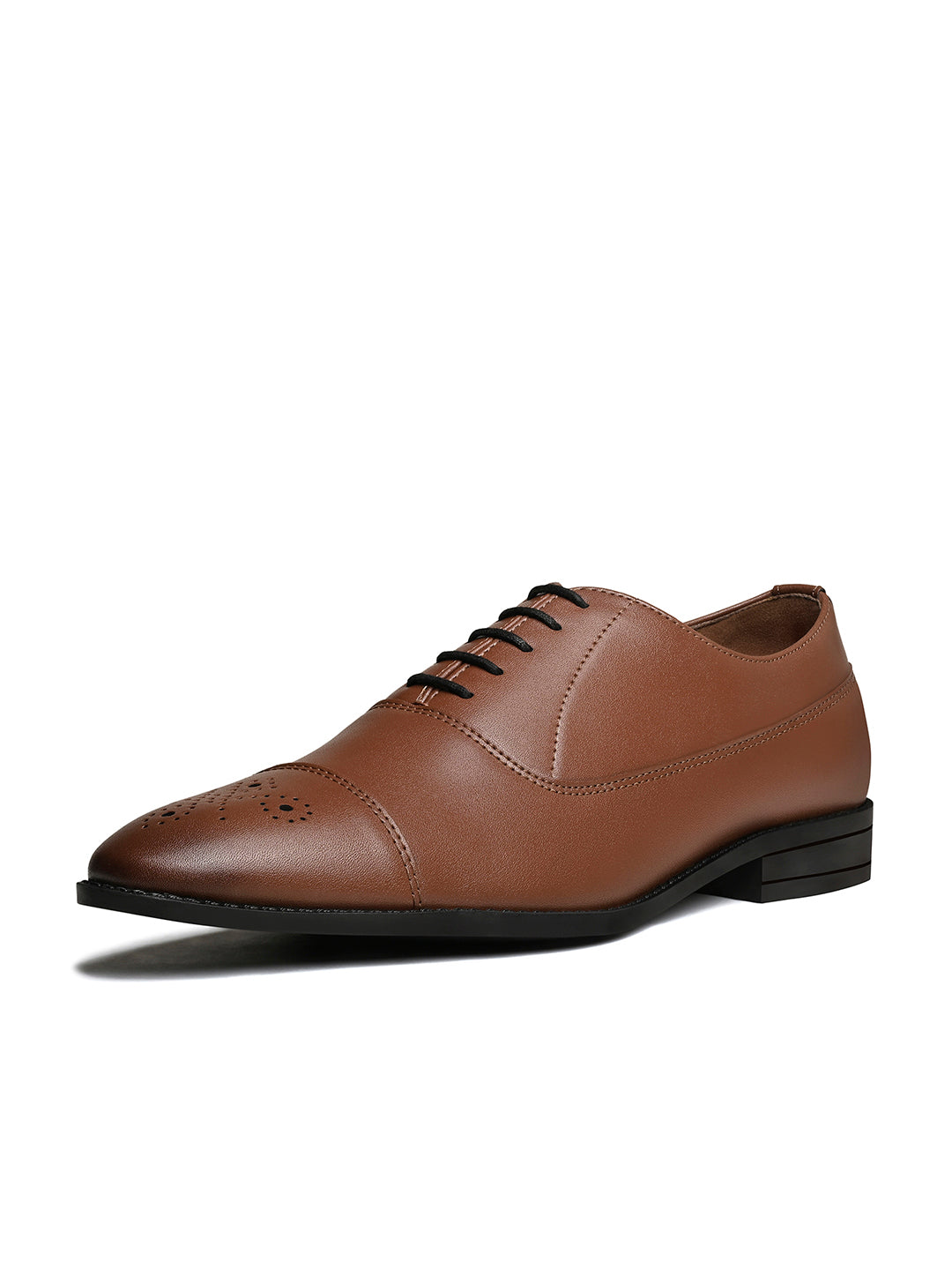 Russet Tan Handcrafted Captoe Style Comfortable Laceups Shoes