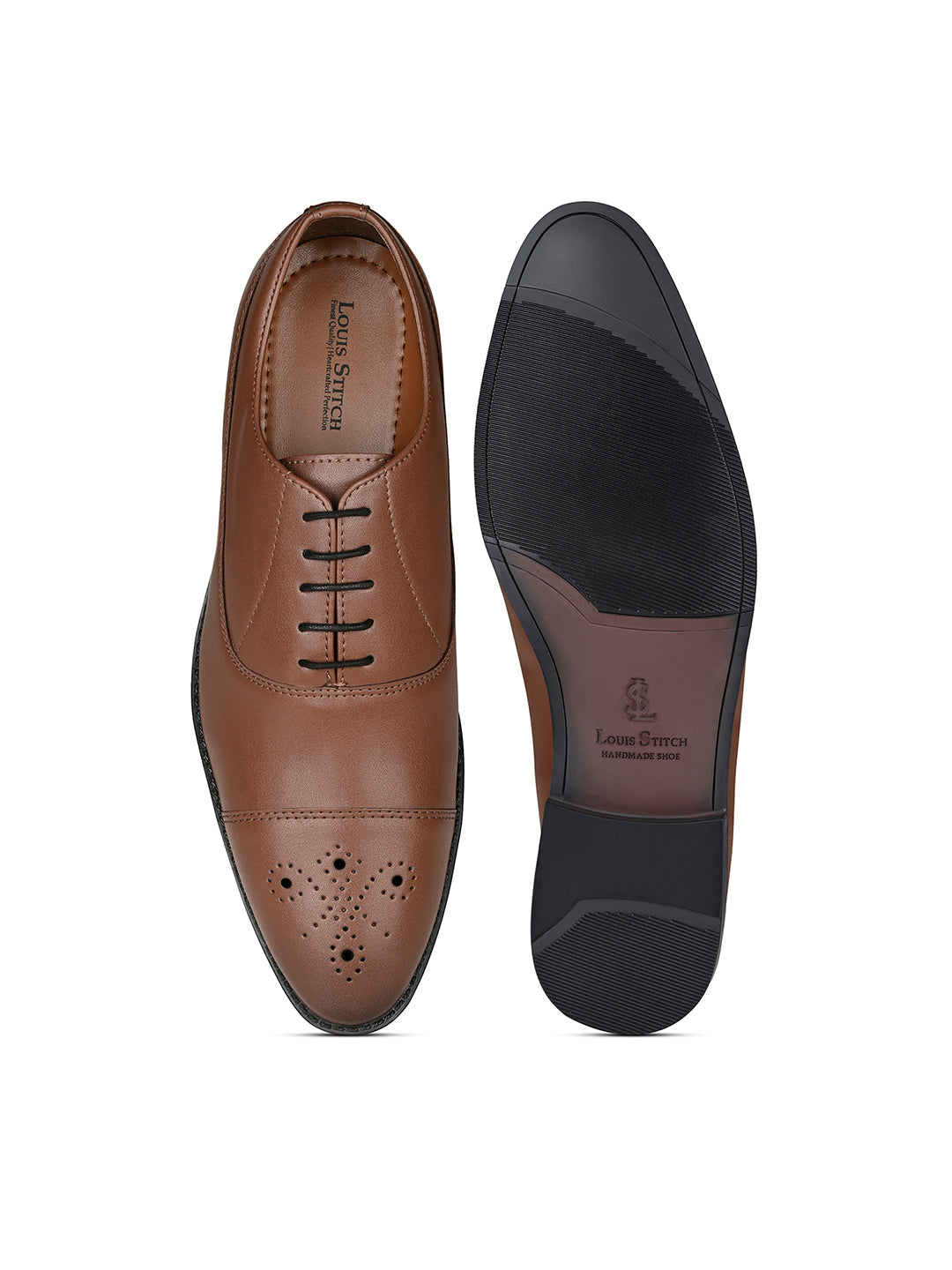 Russet Tan Handcrafted Captoe Style Comfortable Laceups Shoes