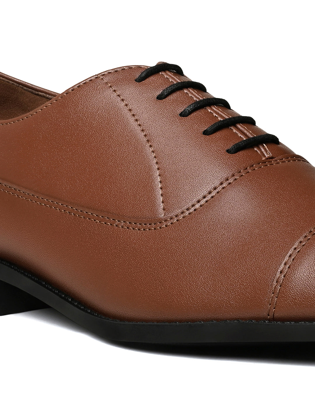 Russet Tan Handcrafted Captoe Style Comfortable Laceups Shoes