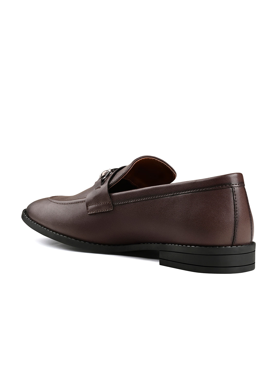 Brunette Brown Shoes Slipon Style Comfortable Moccasin with Buckle