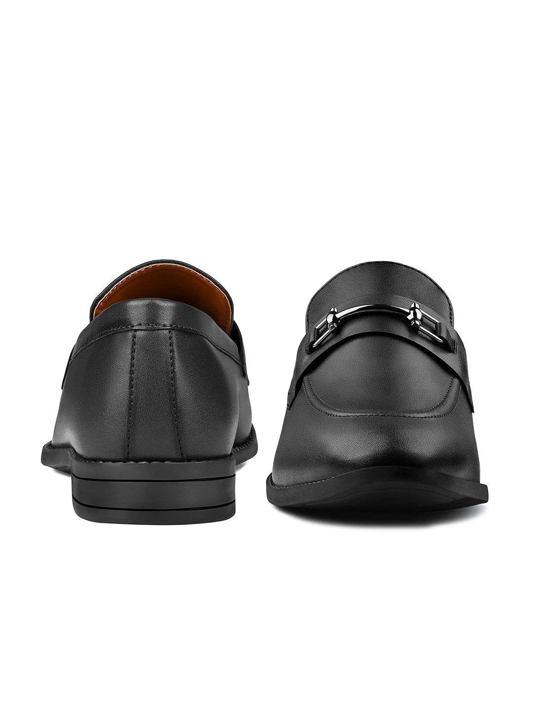 Obsidian Black Shoes Slipon Style Comfortable Moccasin with Buckle
