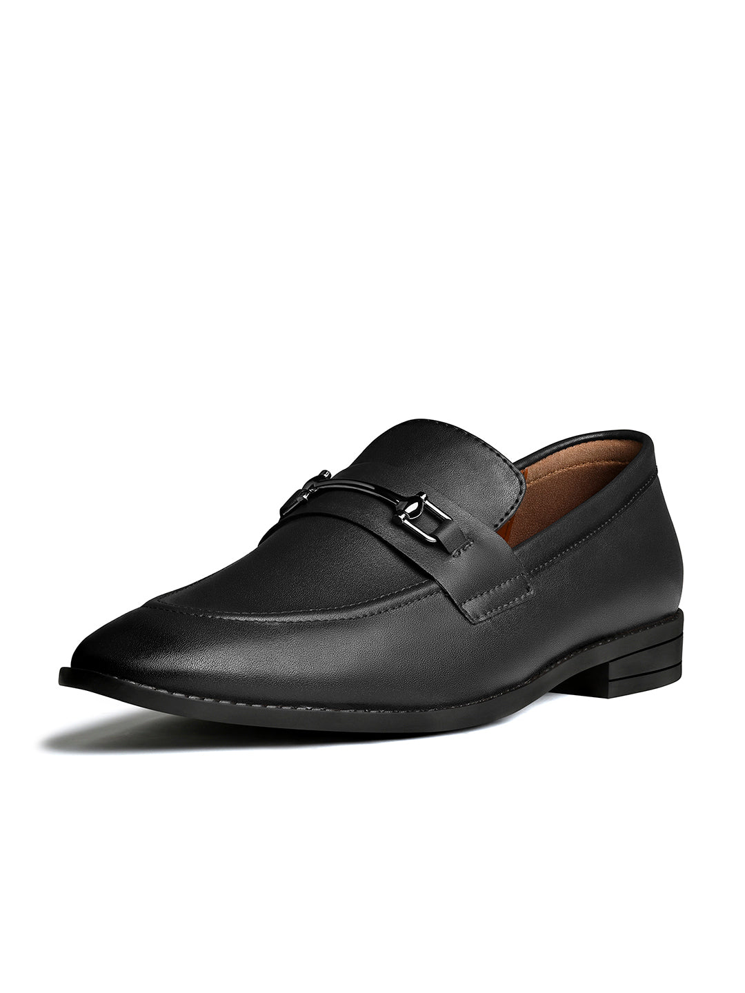 Obsidian Black Shoes Slipon Style Comfortable Moccasin with Buckle