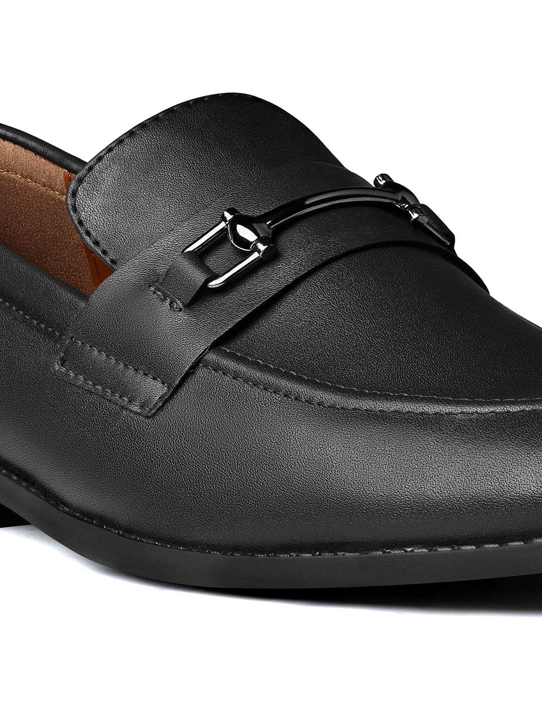 Obsidian Black Shoes Slipon Style Comfortable Moccasin with Buckle