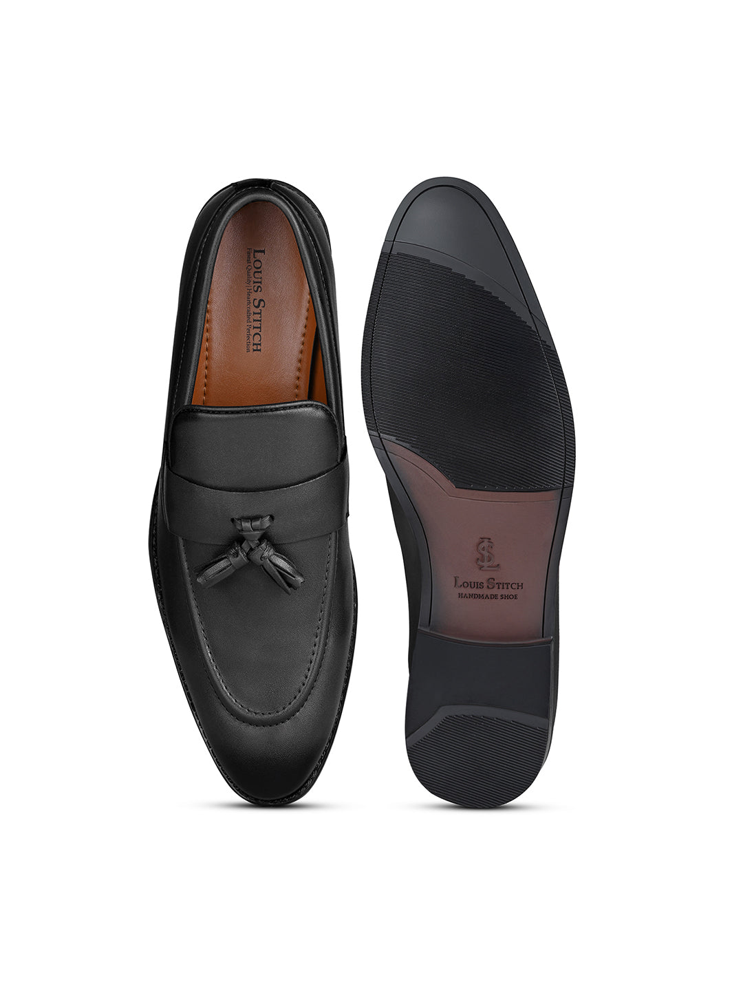 Obsidian Black Tassel Style Comfortable Moccasin