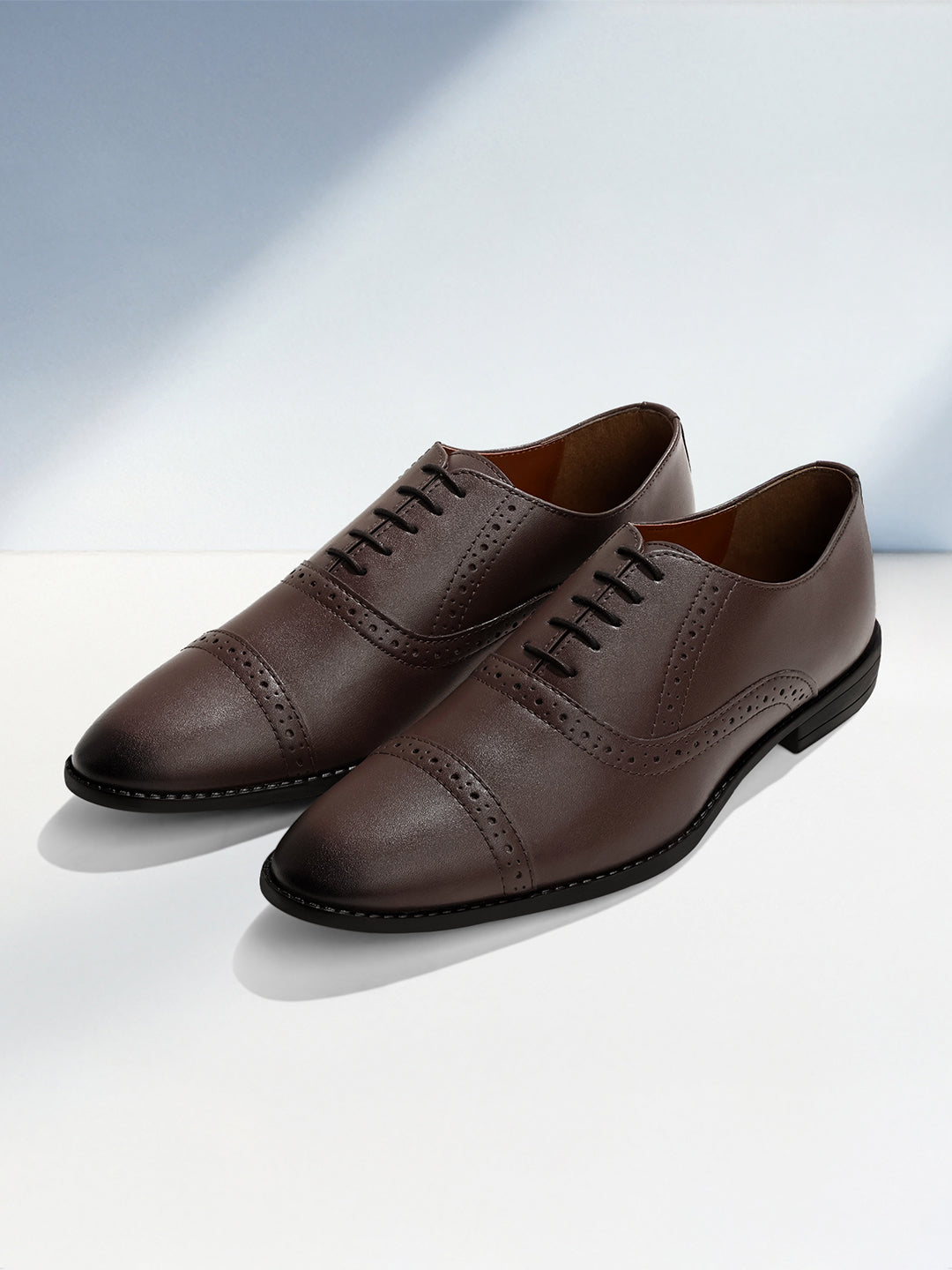 Brunette Brown Oxford Style Comfortable Formal Laceup Shoes