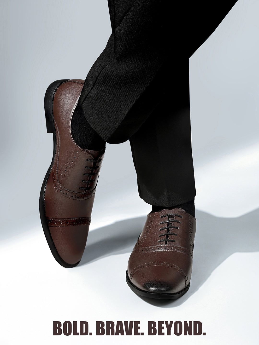 Brunette Brown Oxford Style Comfortable Formal Laceup Shoes