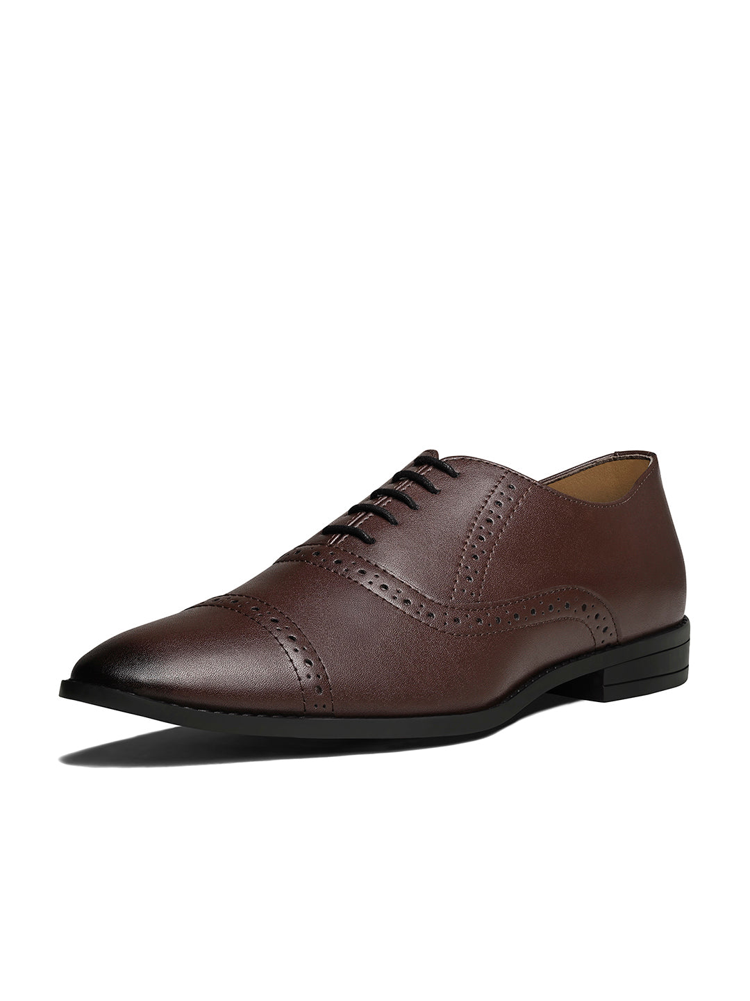 Brunette Brown Oxford Style Comfortable Formal Laceup Shoes