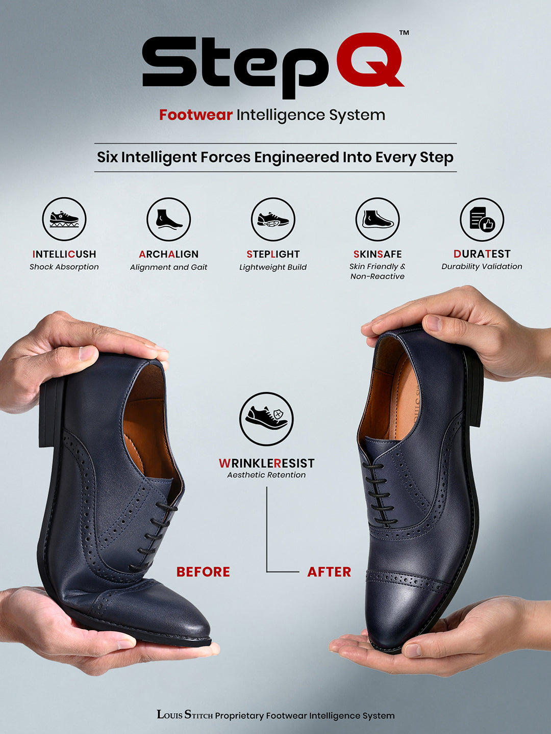 Federal Blue Oxford Style Comfortable Formal Laceup Shoes