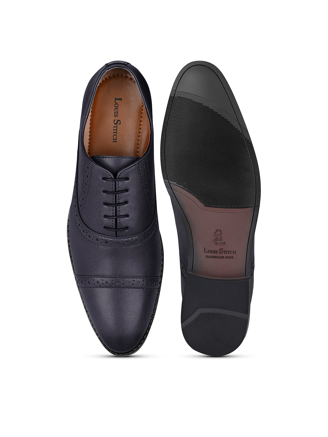 Federal Blue Oxford Style Comfortable Formal Laceup Shoes