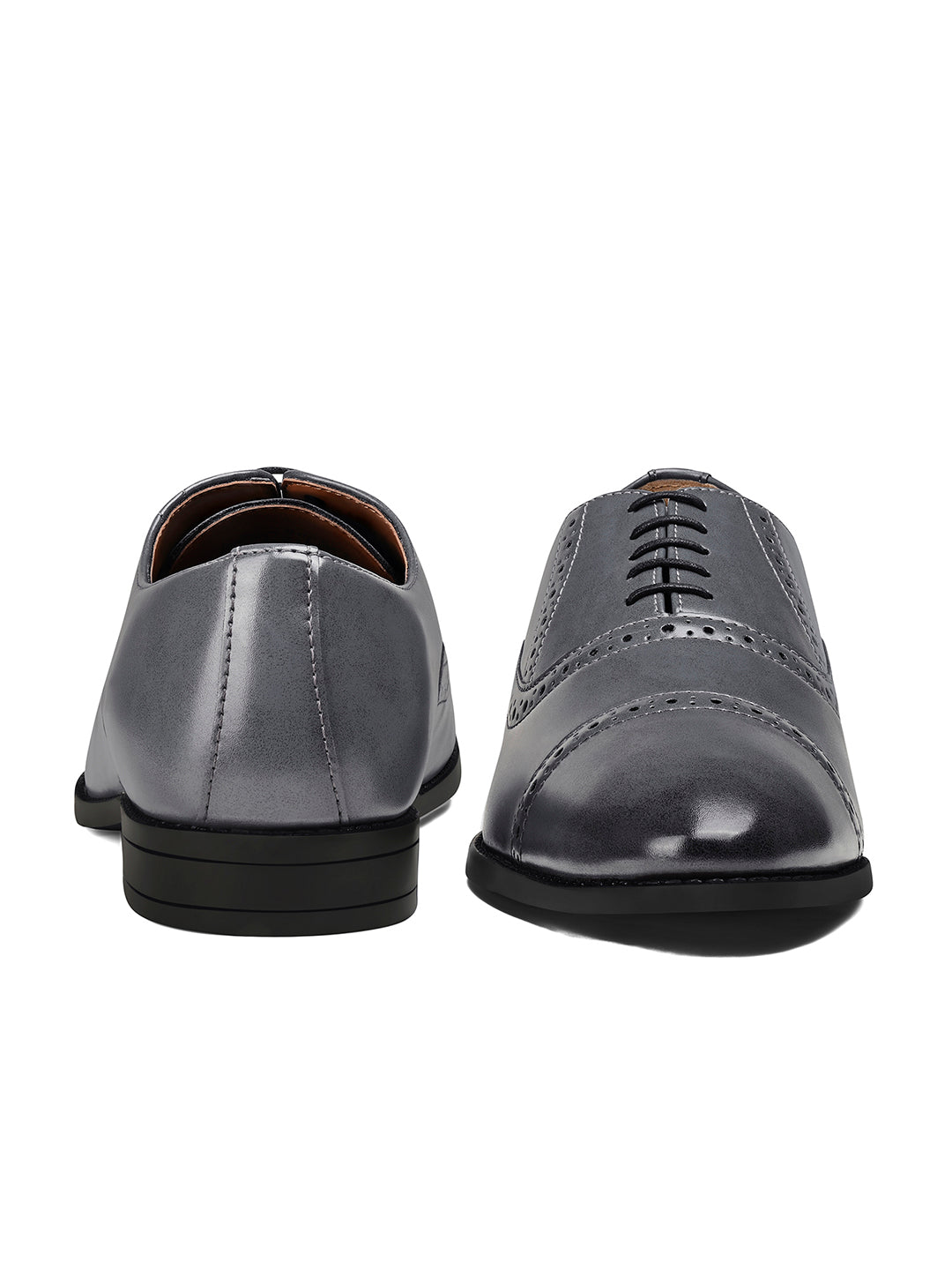 Ash Grey Oxford Style Comfortable Formal Laceup Shoes