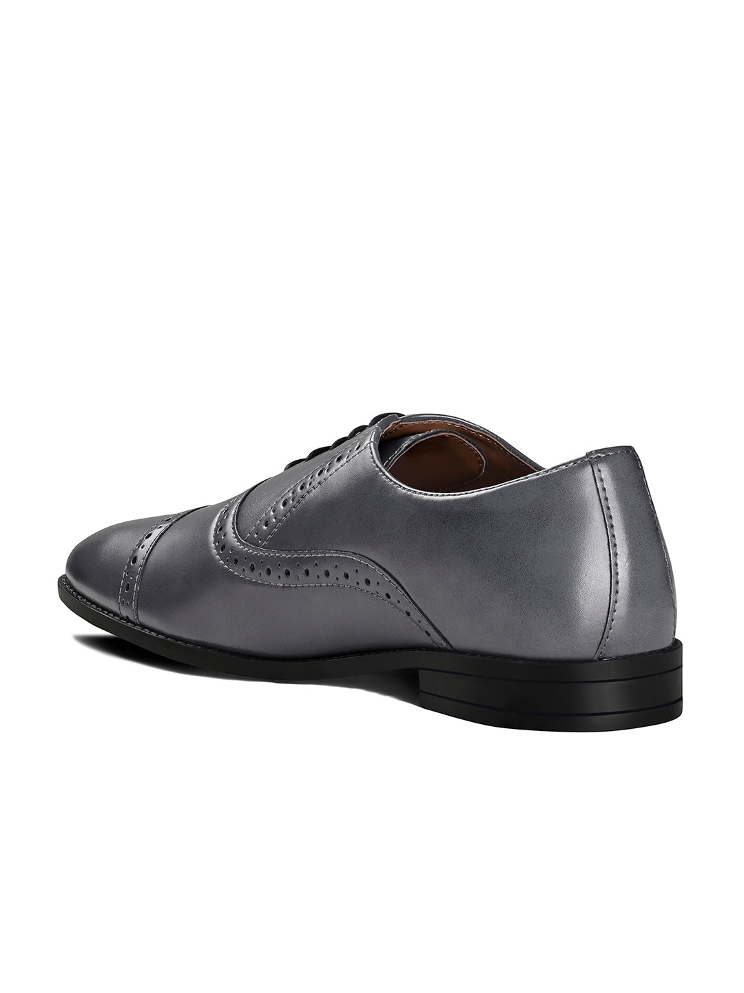 Ash Grey Oxford Style Comfortable Formal Laceup Shoes