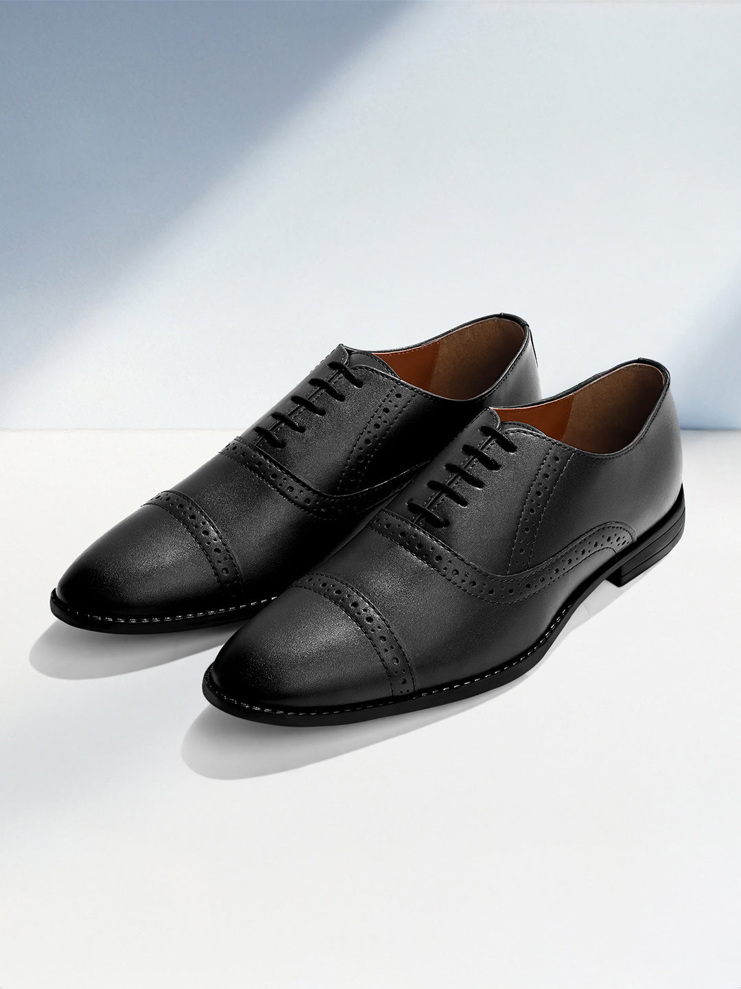 Jet Black Oxford Style Comfortable Formal Laceup Shoes